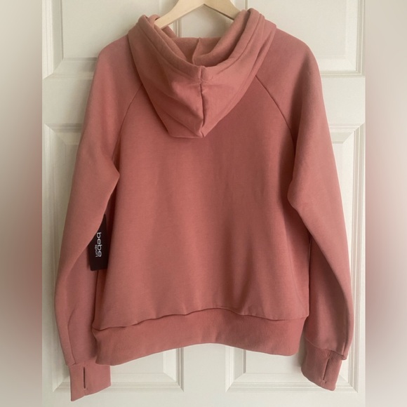 BEBE Sweatshirt Sport B Logo Hoodie Women’s Size 1X Rose Dust NWT Activewear - Picture 3 of 9